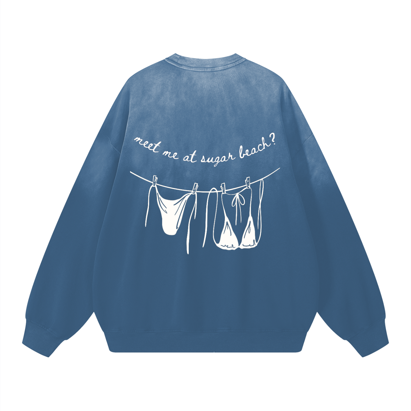 Sugar Beach Effortless Athleisure Cotton Handcrafted Washed Sweatshirt