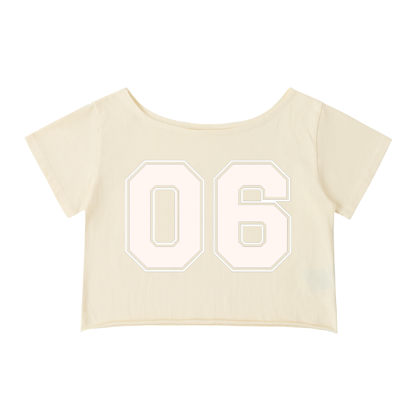 Off-Shoulder Rolled Hem Cotton T-Shirt