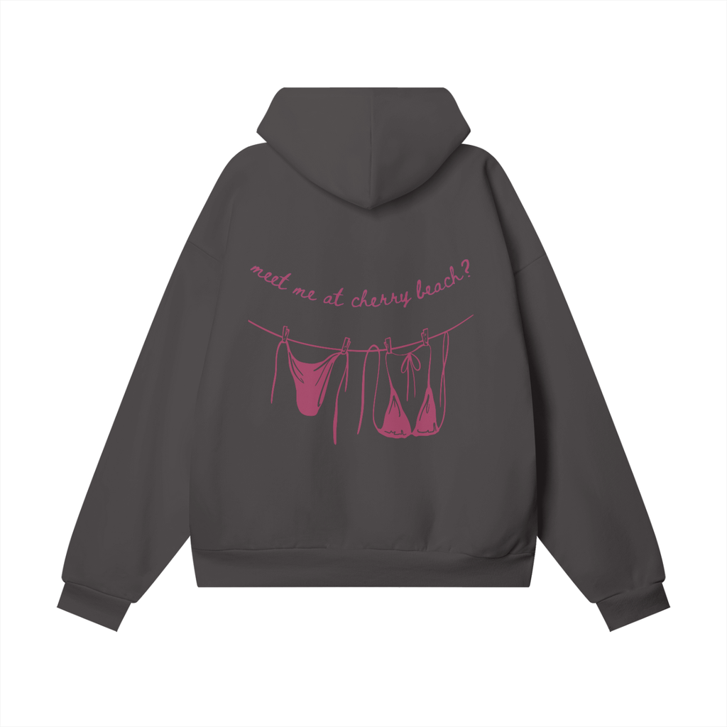 Cherry Beach Oversize Heavyweight Hidden Pocket Fleece Hoodie