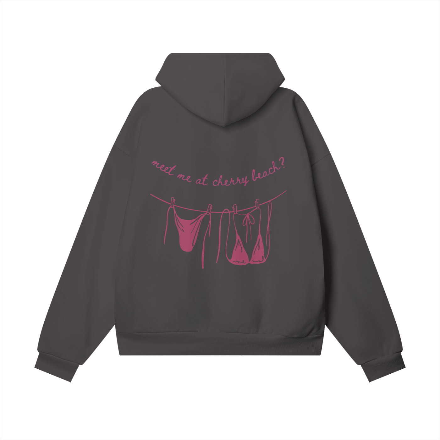 Cherry Beach Oversize Heavyweight Hidden Pocket Fleece Hoodie