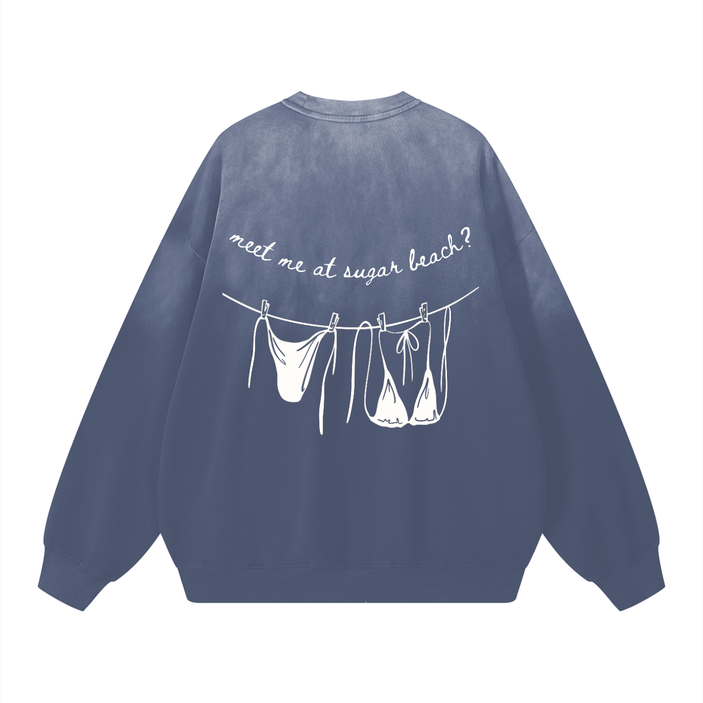 Sugar Beach Effortless Athleisure Cotton Handcrafted Washed Sweatshirt