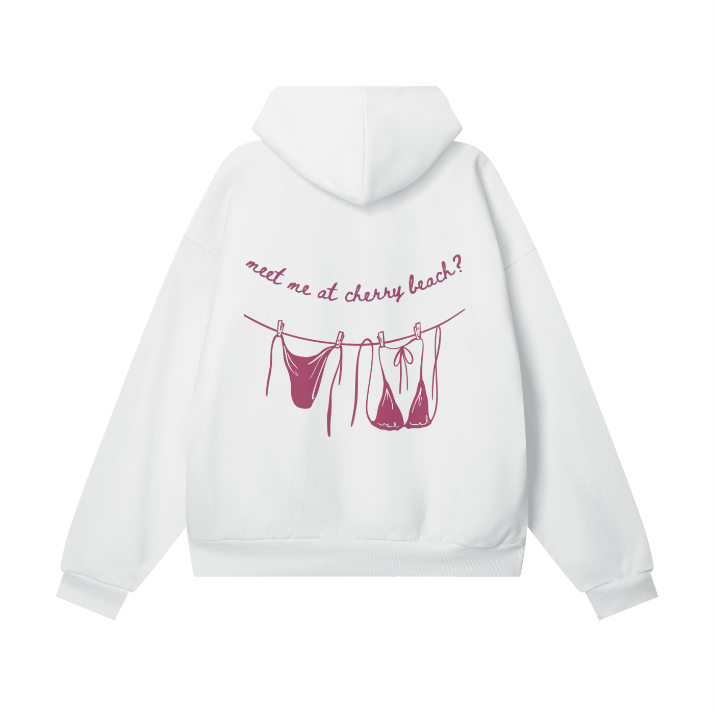 Cherry Beach Oversize Heavyweight Hidden Pocket Fleece Hoodie