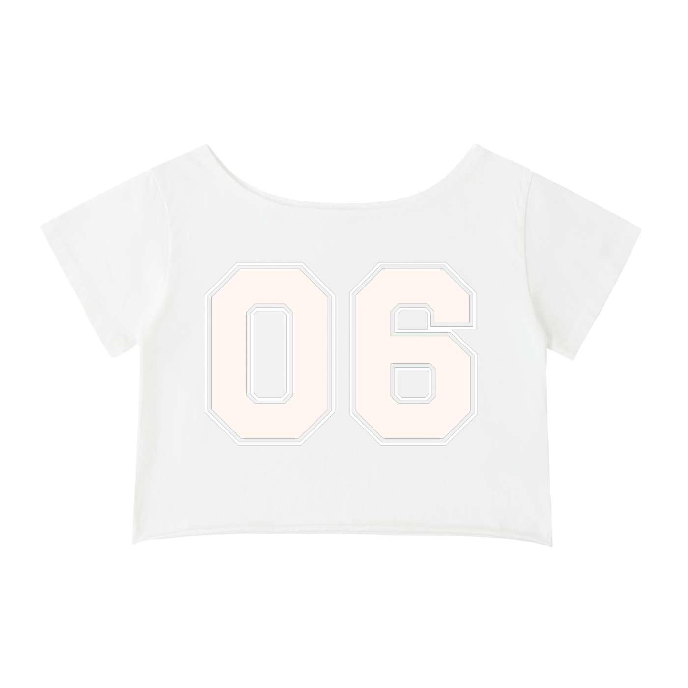 Off-Shoulder Rolled Hem Cotton T-Shirt