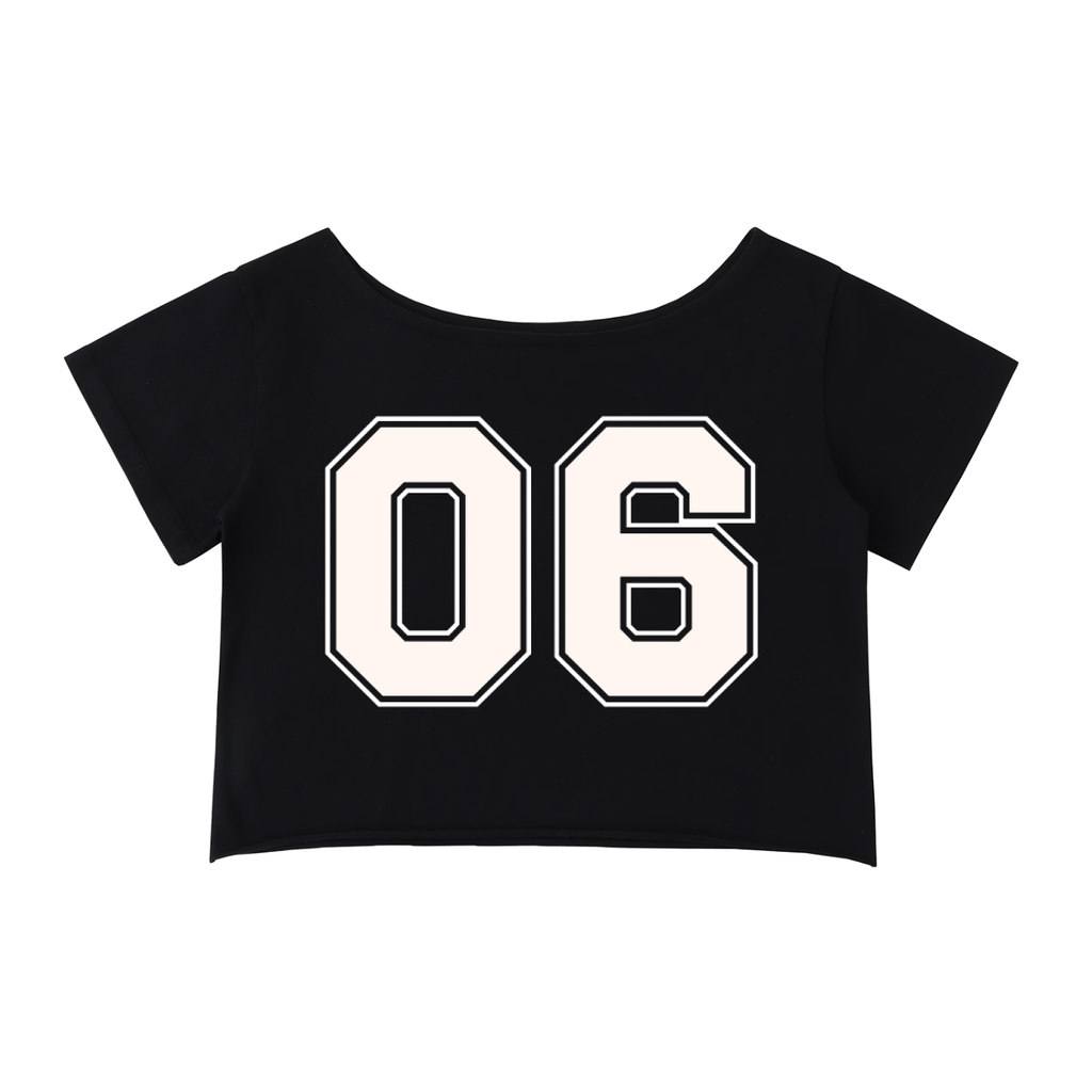 Off-Shoulder Rolled Hem Cotton T-Shirt