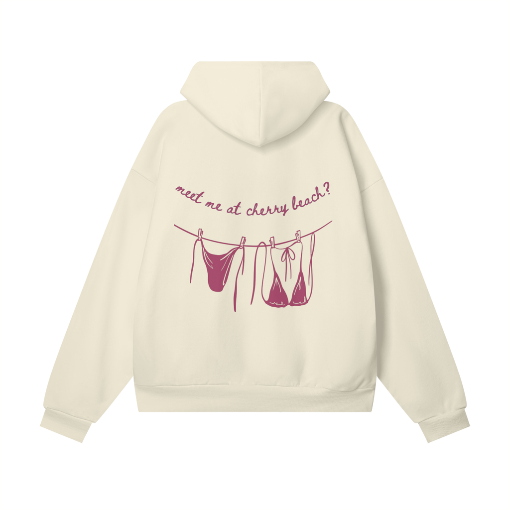 Cherry Beach Oversize Heavyweight Hidden Pocket Fleece Hoodie