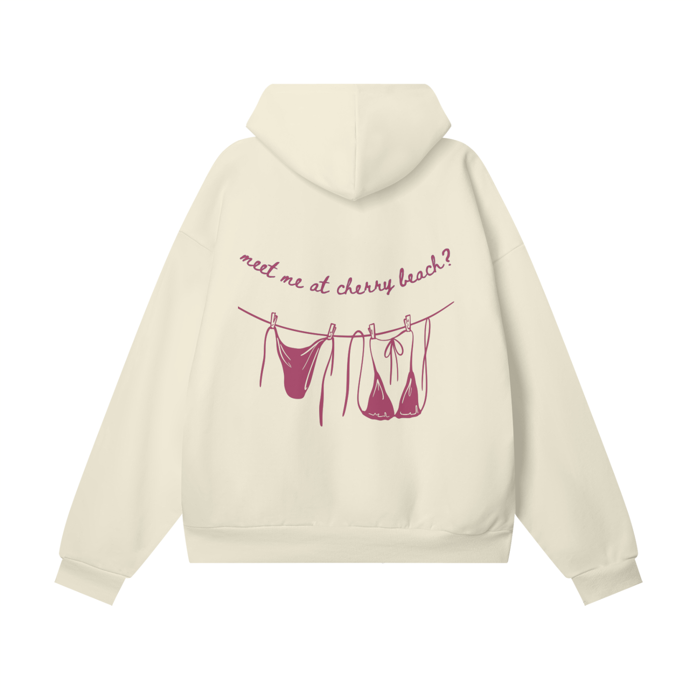 Cherry Beach Oversize Heavyweight Hidden Pocket Fleece Hoodie