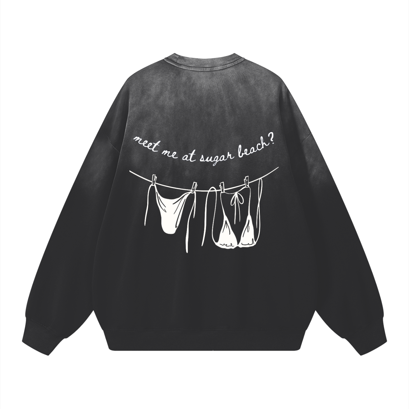 Sugar Beach Effortless Athleisure Cotton Handcrafted Washed Sweatshirt