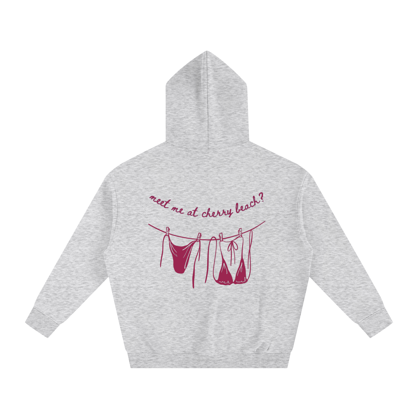 Cherry Beach Oversize Fleeced Hoodie