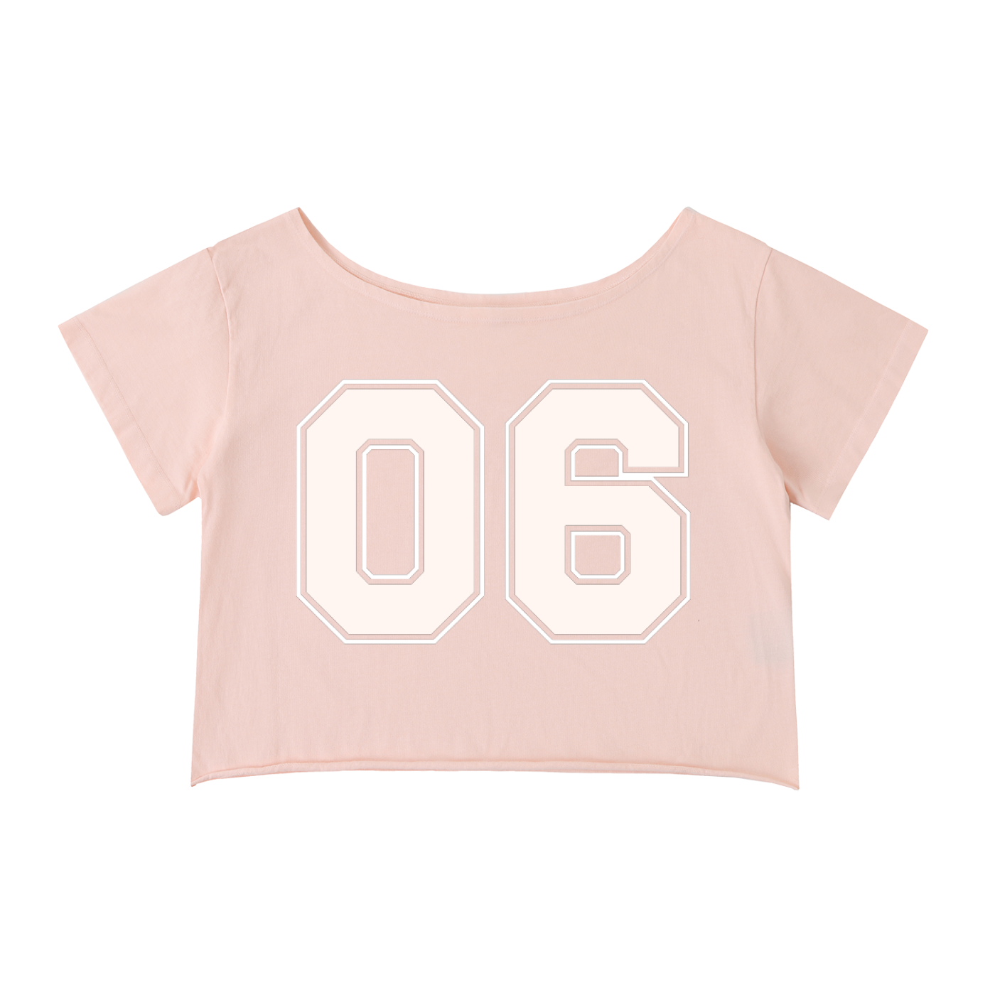 Off-Shoulder Rolled Hem Cotton T-Shirt