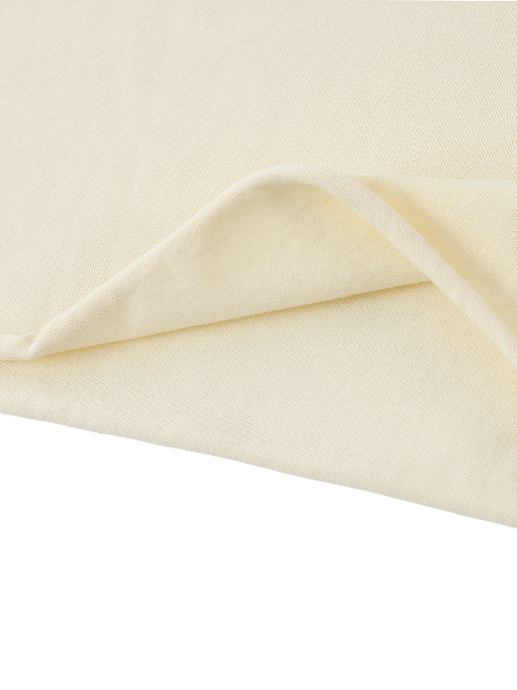 Off-Shoulder Rolled Hem Cotton T-Shirt